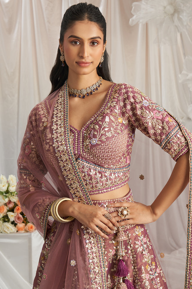 Wine Maroon Embroidered